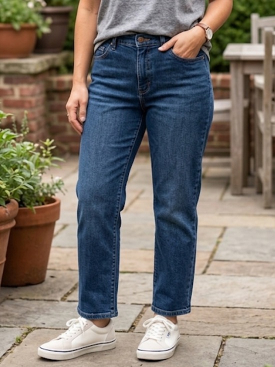 Lee Denim - NWOT Lee Riders Women’s Relaxed Straight Leg 18 Petite Blue Denim Jeans